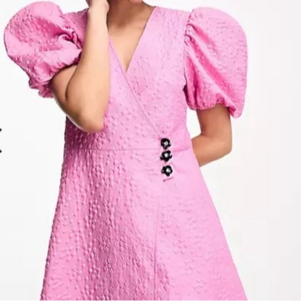 Sister Jane Bubblegum Pink Puff Sleeve Mini Dress
